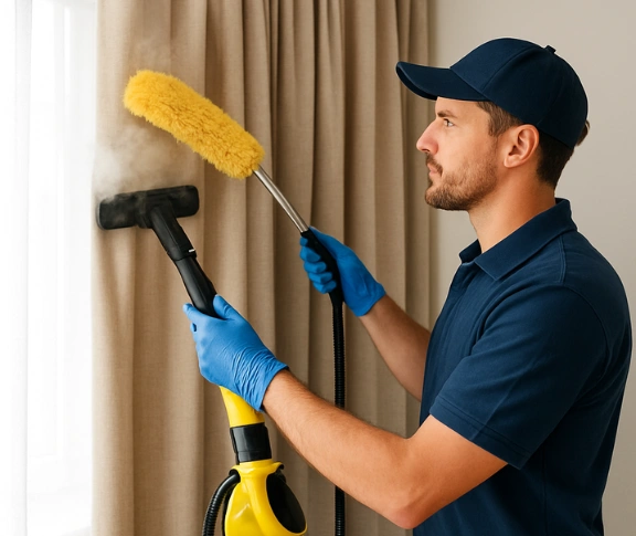 Trusted residential curtain cleaning technician Matty Curtain Cleaning primbee-nsw QLD